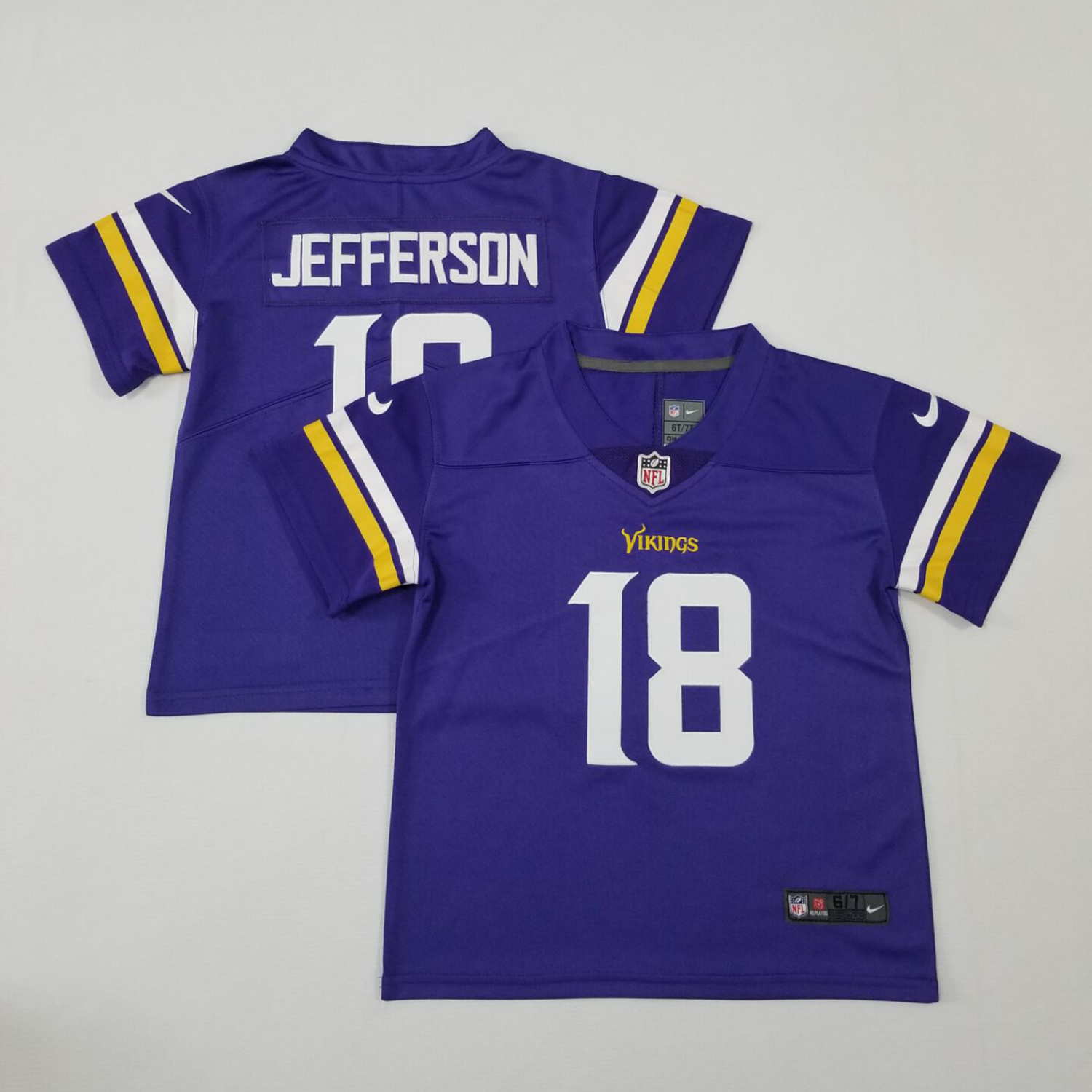 Toddler Nike Vikings #18 Justin Jefferson Purple Team Color Stitched NFL Vapor Untouchable Limited Jersey